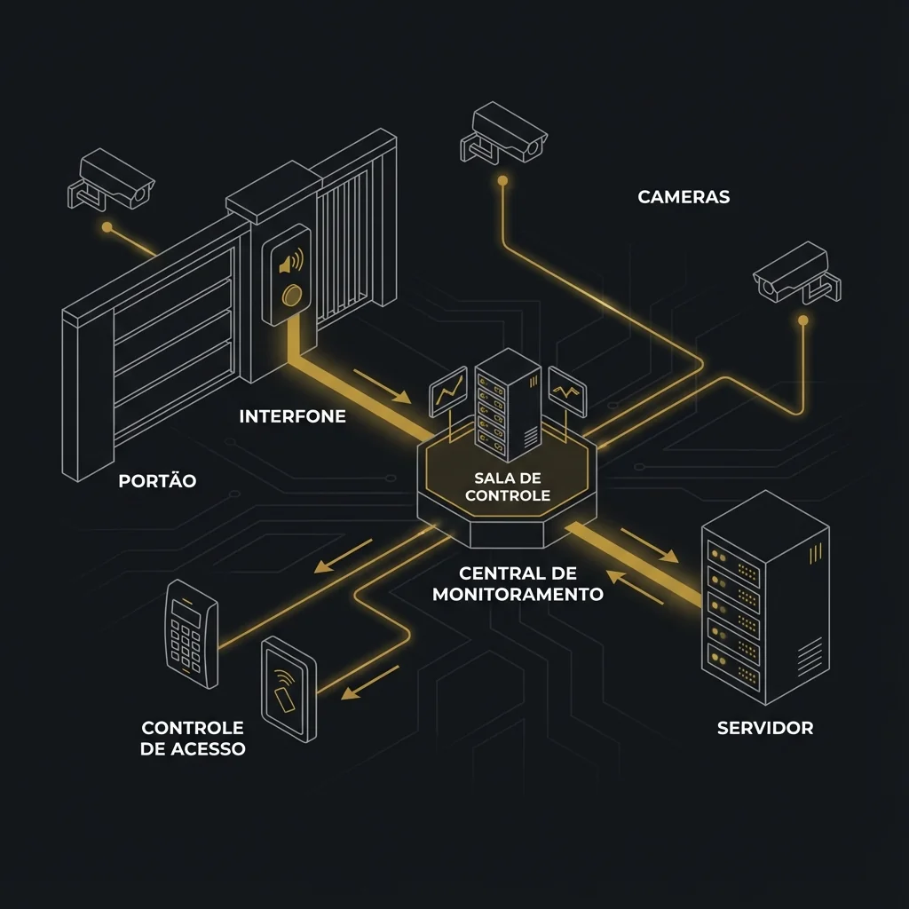 Diagrama de arquitetura do sistema de portaria virtual